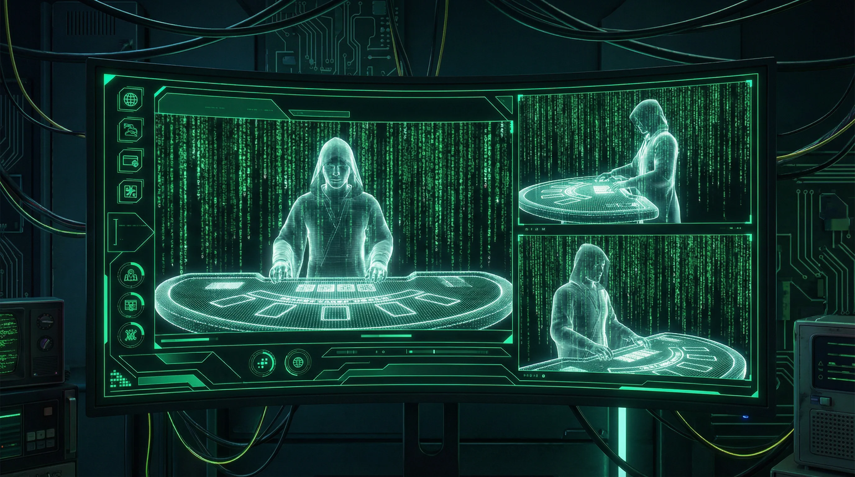 Interface de cassino ao vivo com dealers profissionais em múltiplas telas